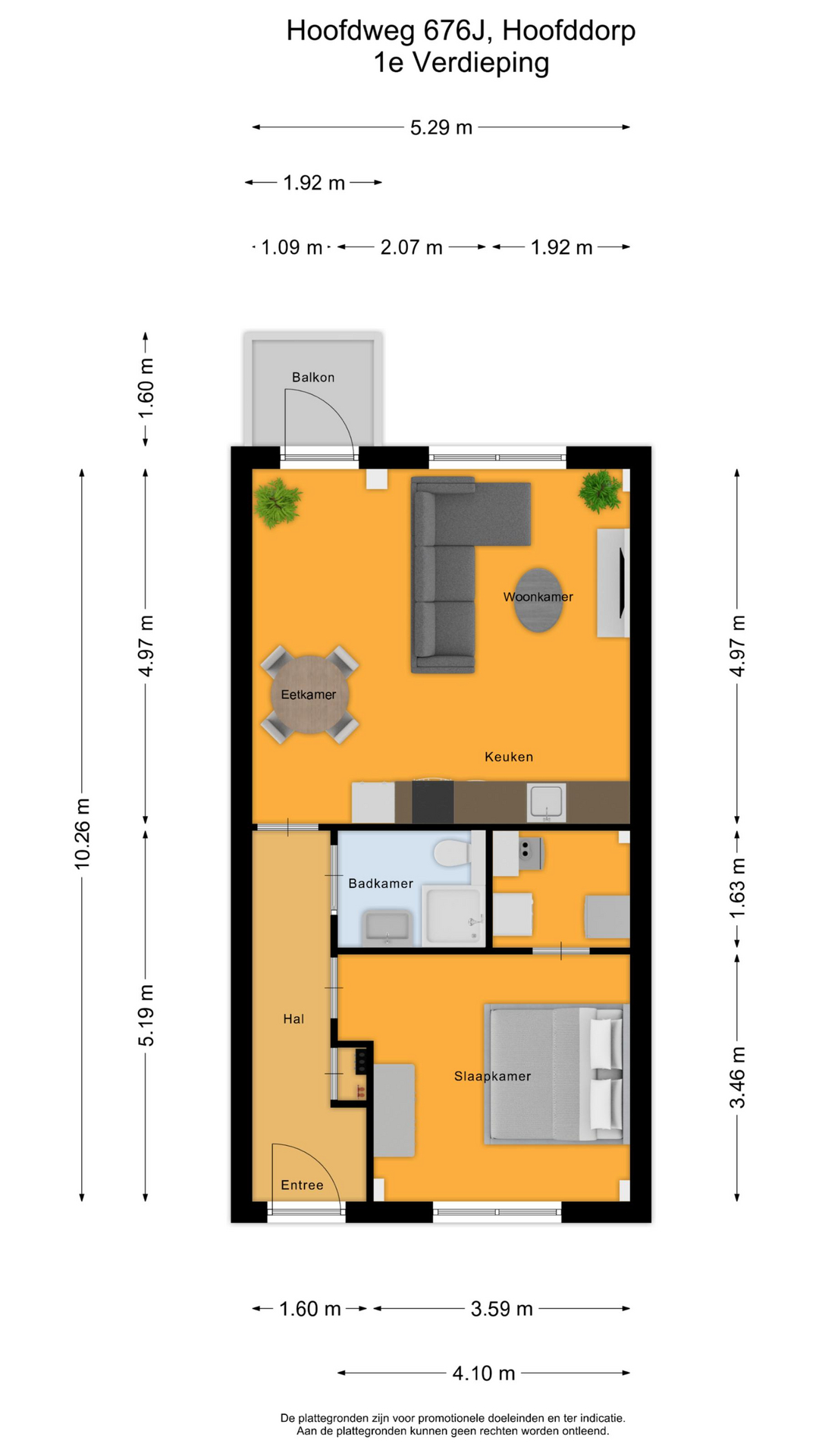 Hoofdweg 676 J, 2132 BT Hoofddorp map